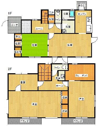 Floor plan. 17.4 million yen, 3LDK, Land area 209.97 sq m , Building area 136.6 sq m