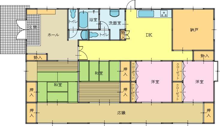 Floor plan. 28.5 million yen, 5DK + S (storeroom), Land area 533.06 sq m , Building area 163.96 sq m