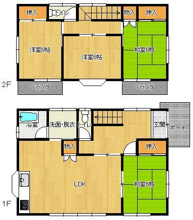 Floor plan. 17,900,000 yen, 4LDK, Land area 202.23 sq m , Building area 99.36 sq m