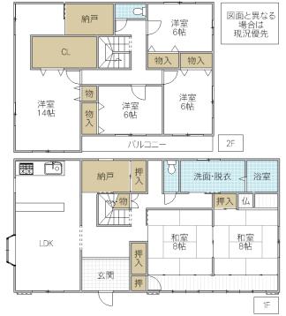 Floor plan. 29,800,000 yen, 6LDK + 2S (storeroom), Land area 399.43 sq m , Building area 196.8 sq m