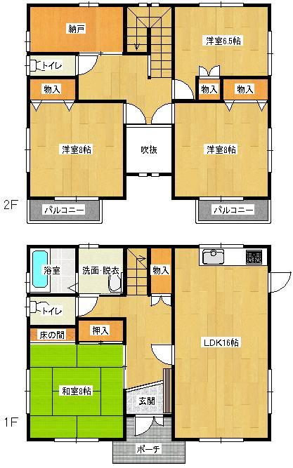 Floor plan. 23.8 million yen, 4LDK + S (storeroom), Land area 271.98 sq m , Building area 129.14 sq m