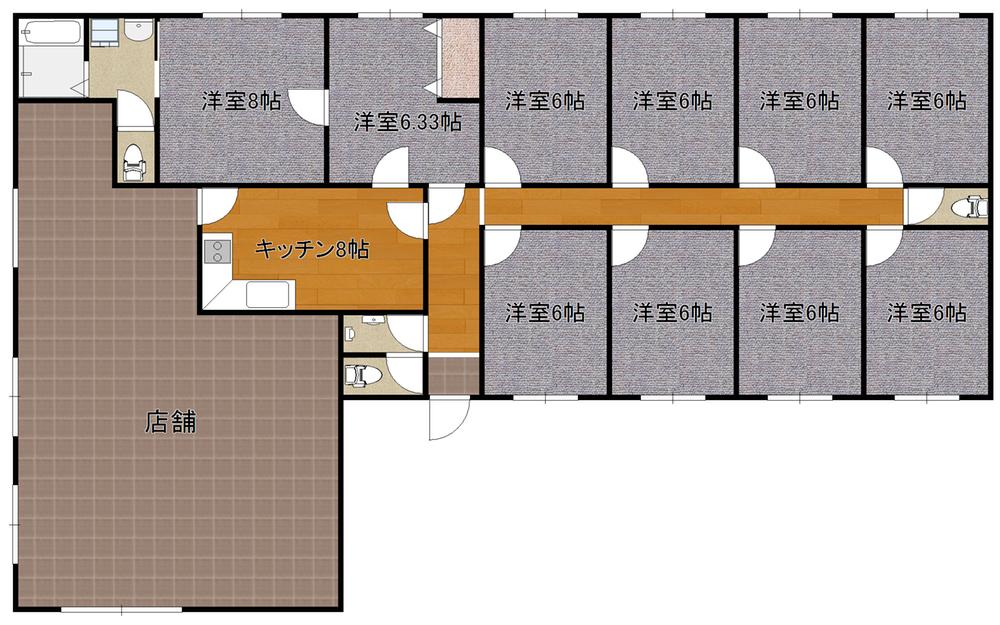 Floor plan. 57,500,000 yen, 10K, Land area 1,729 sq m , Building area 199.81 sq m