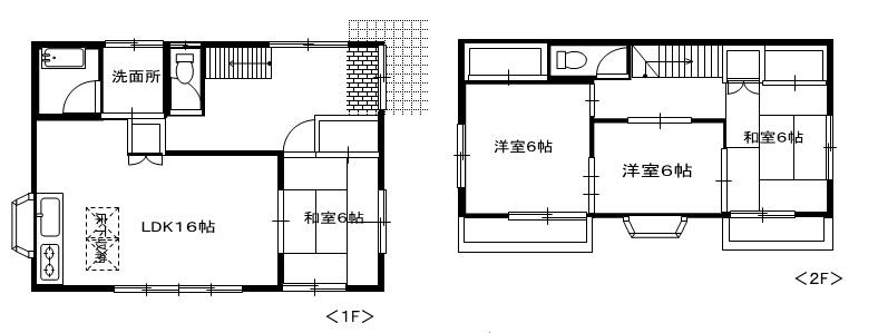 Floor plan. 16.5 million yen, 4LDK, Land area 202.23 sq m , Building area 99.36 sq m