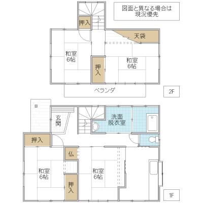 Floor plan. 9 million yen, 4K, Land area 185.18 sq m , Building area 84.46 sq m