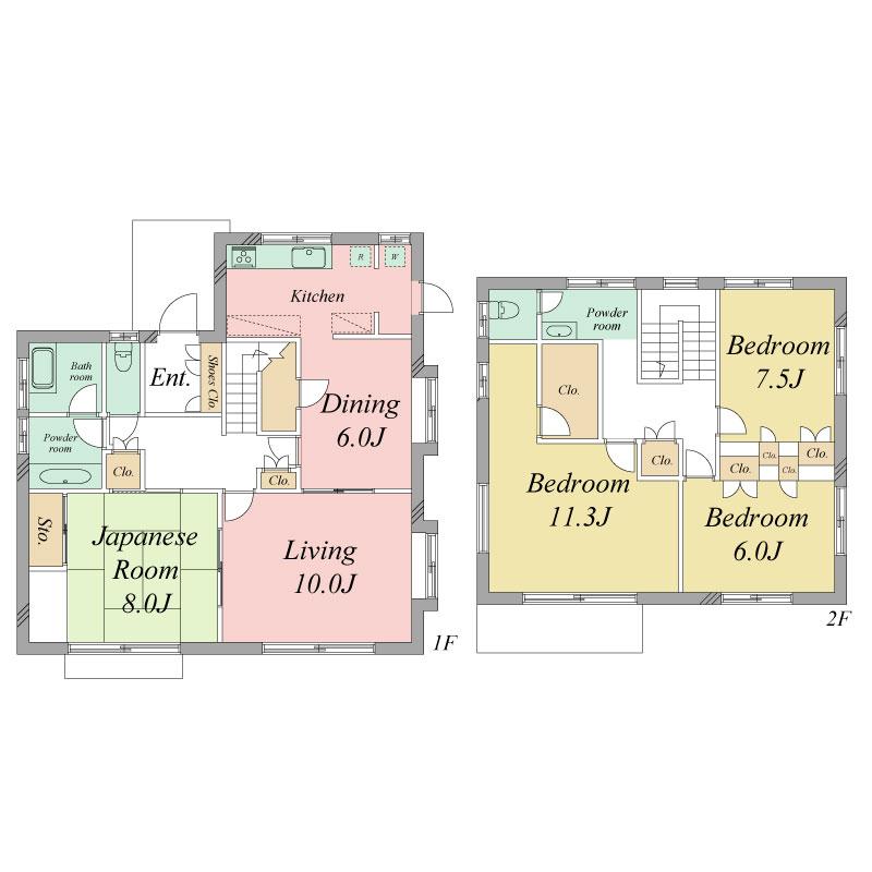 Floor plan. 18,800,000 yen, 4LDK, Land area 221.4 sq m , Building area 136.21 sq m