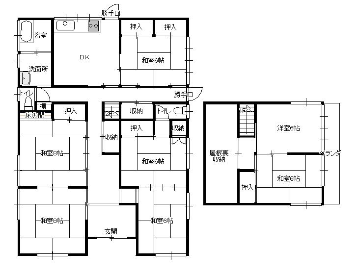 Floor plan. 18 million yen, 7DK, Land area 176.58 sq m , Building area 142.97 sq m