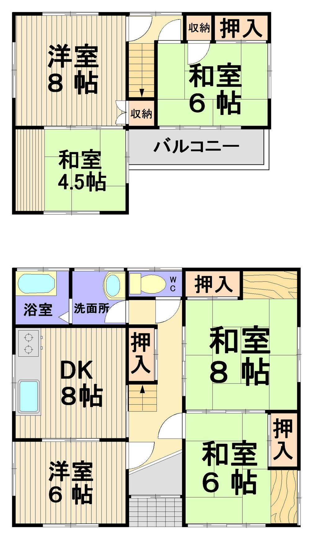 Floor plan. 9.3 million yen, 6DK, Land area 142.69 sq m , Building area 115.92 sq m