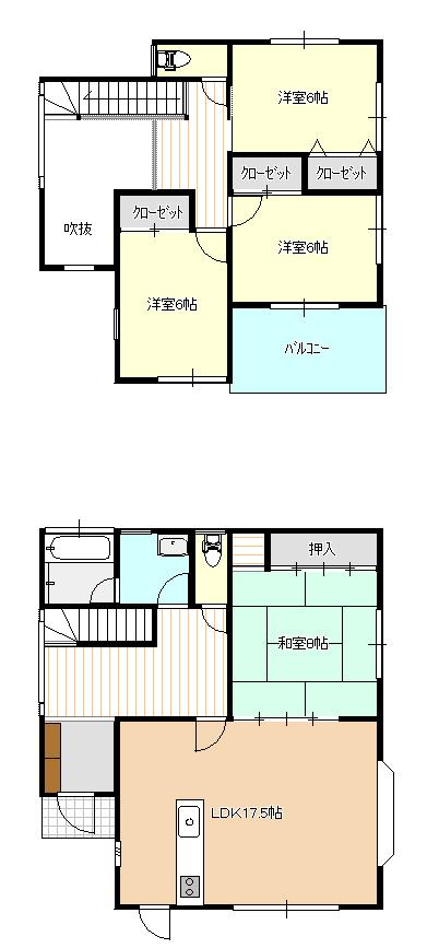 Floor plan. 12.8 million yen, 4LDK, Land area 146.58 sq m , Building area 114.27 sq m