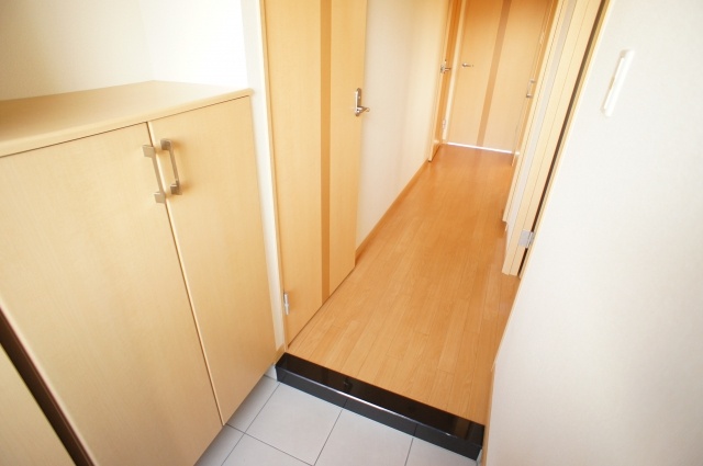 Entrance. With a shoe box