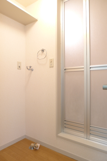 Washroom. It has become the indoor washing machine Storage