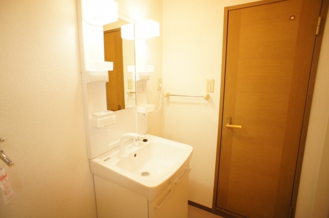 Washroom. Washbasin with shower