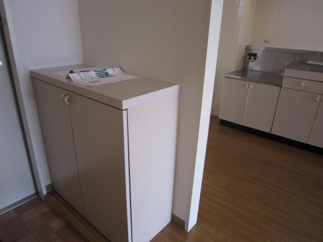 Entrance. With a shoe box