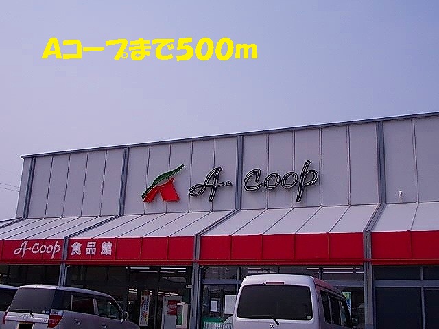 Supermarket. 500m to A Co-op (super)