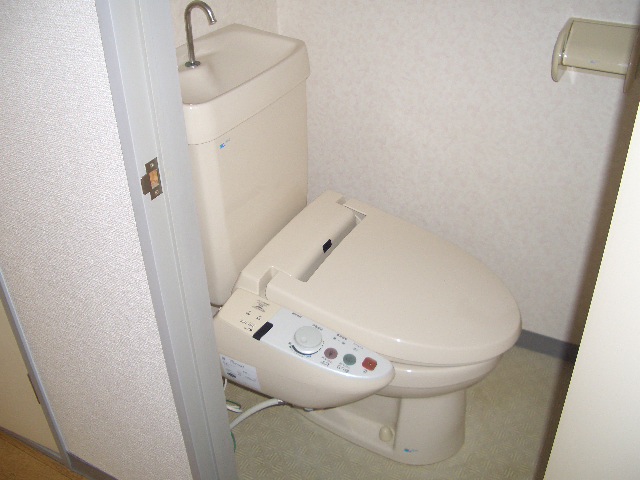 Toilet. Bathroom with a shower