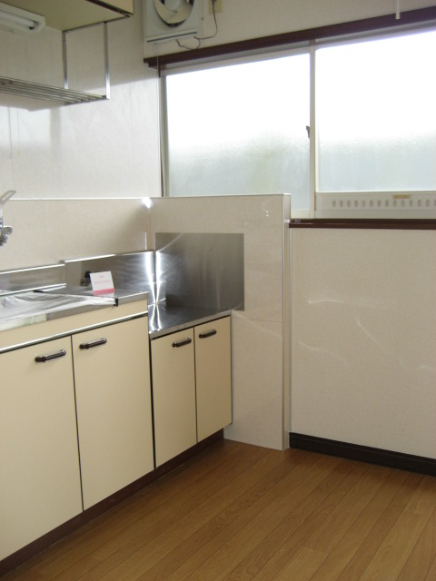 Kitchen. Bright kitchen has a window.