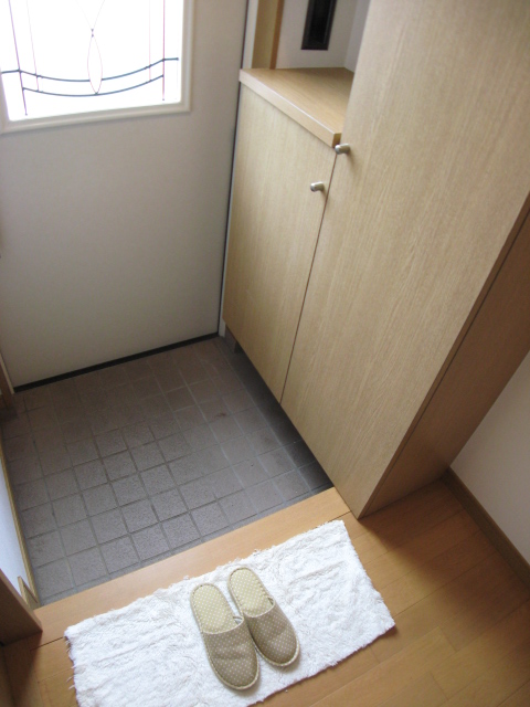 Entrance. Easy also housed a large shoebox.