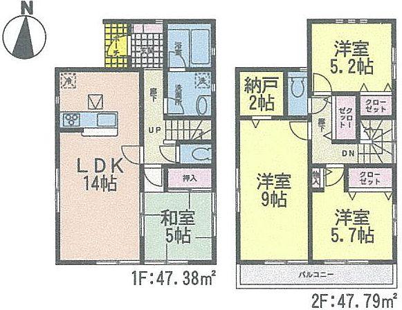 Floor plan. 20.8 million yen, 4LDK + S (storeroom), Land area 167.73 sq m , Building area 95.17 sq m