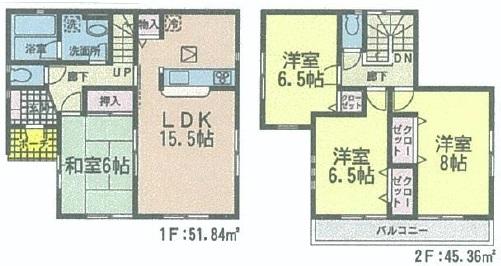 Floor plan. 17,900,000 yen, 4LDK, Land area 176.09 sq m , It is a building area of 97.2 sq m each room is wide easy-to-use floor plan