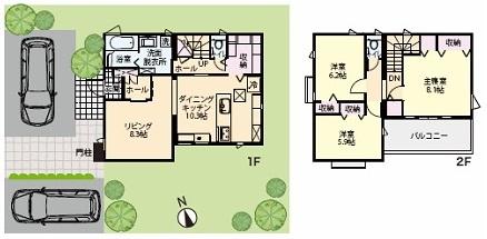 Floor plan. (C Building), Price 29,980,000 yen, 3LDK, Land area 186.96 sq m , Building area 98.78 sq m