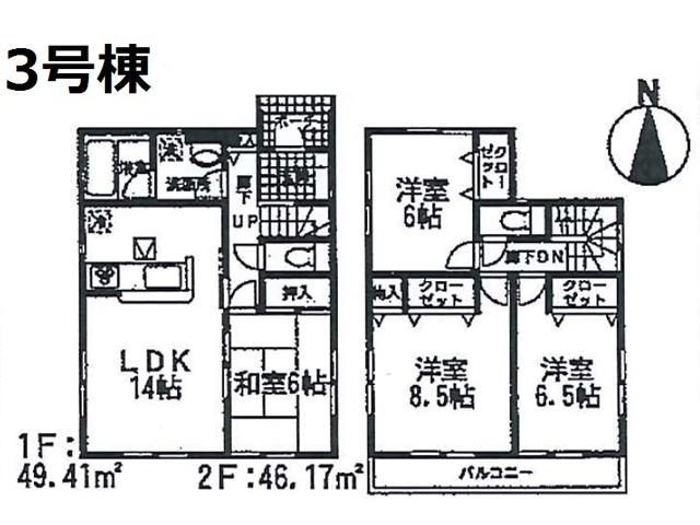 Floor plan. 22,800,000 yen, 4LDK, Land area 201.05 sq m , Building area 95.58 sq m 3 Building plan view