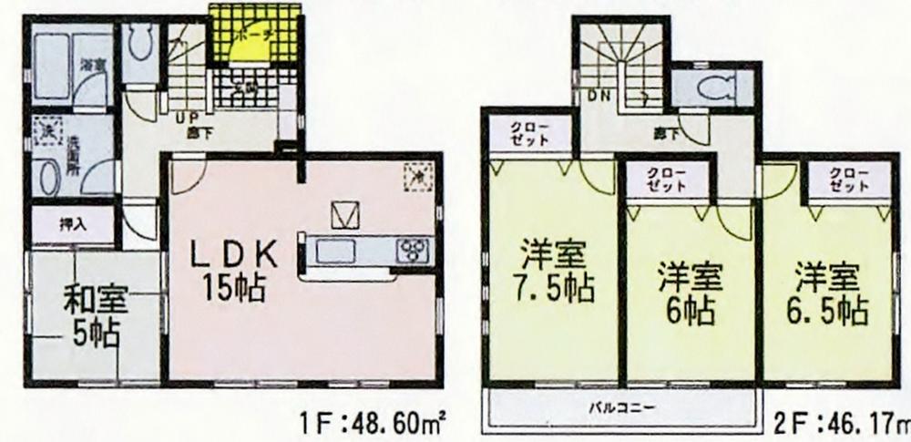 Floor plan. 19,800,000 yen, 4LDK, Land area 183.98 sq m , Building area 94.77 sq m