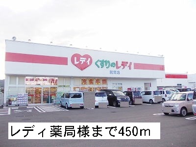 Dorakkusutoa. Lady 450m until the pharmacy (drugstore)