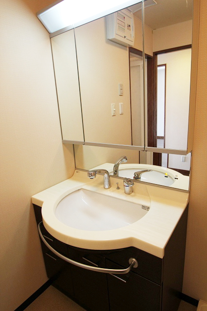 Washroom. It is a reference photograph of the inverted type