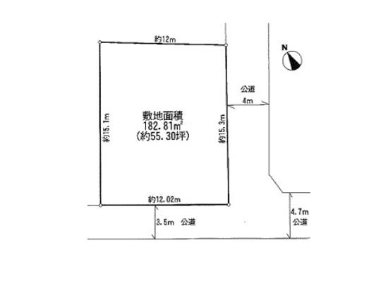 Compartment figure. Land price 19,355,000 yen, Land area 182.81 sq m compartment view