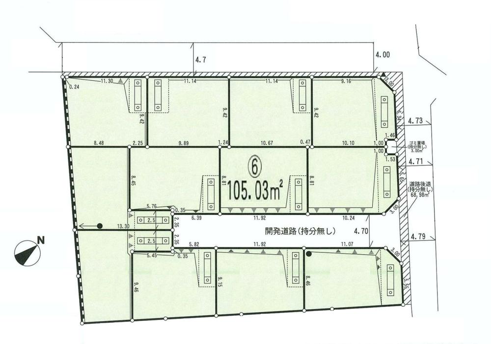 Compartment figure. Land price 12.8 million yen, Land area 105.03 sq m