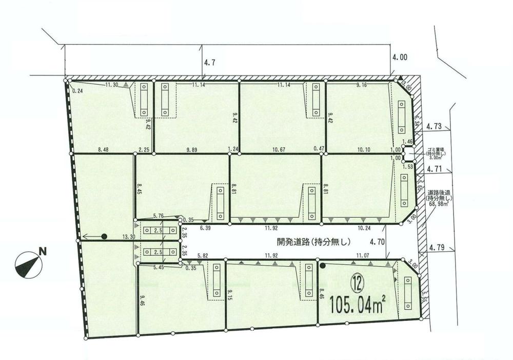 Compartment figure. Land price 11.8 million yen, Land area 105.04 sq m