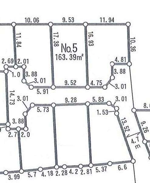 Compartment figure. Land price 9.5 million yen, Land area 163.39 sq m
