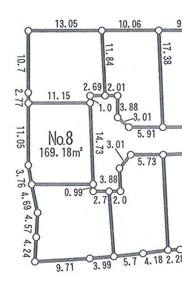 Compartment figure. Land price 8.5 million yen, Land area 169.18 sq m