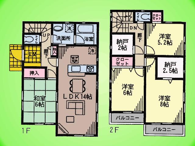 Floor plan. (1 Building), Price 27,800,000 yen, 4LDK+S, Land area 117.73 sq m , Building area 98.82 sq m