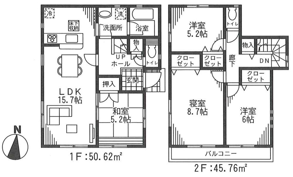 Floor plan. (4 Building), Price 27,800,000 yen, 4LDK, Land area 117.15 sq m , Building area 96.38 sq m
