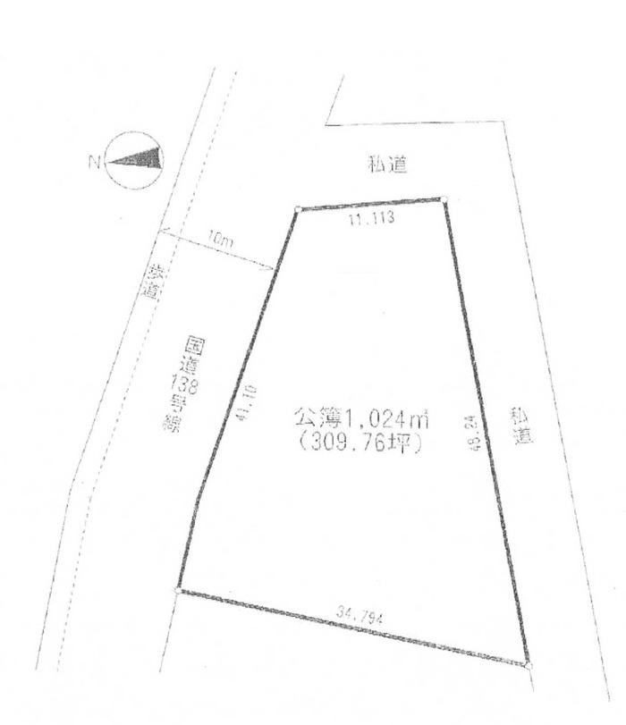 Compartment figure. Land price 16.5 million yen, Land area 1,024 sq m