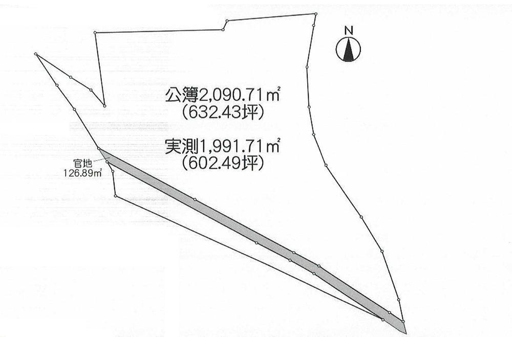 Compartment figure. Land price 60,240,000 yen, Land area 1,991.71 sq m
