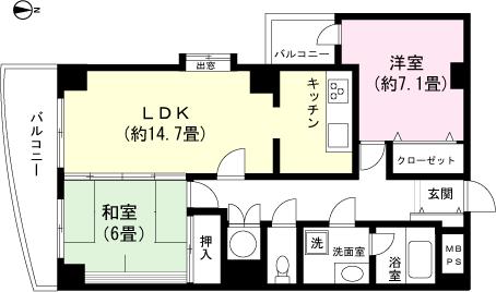 Floor plan. 2LDK, Price 7.3 million yen, Occupied area 72.79 sq m , Balcony area 10.31 sq m floor plan