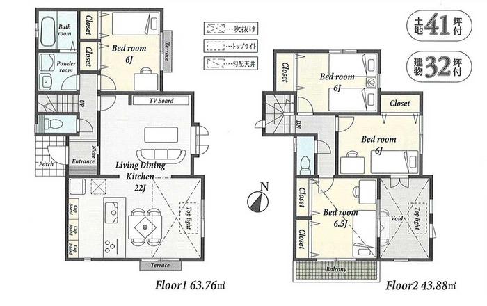 Floor plan. Yugawara Yoshihama newly built condominium