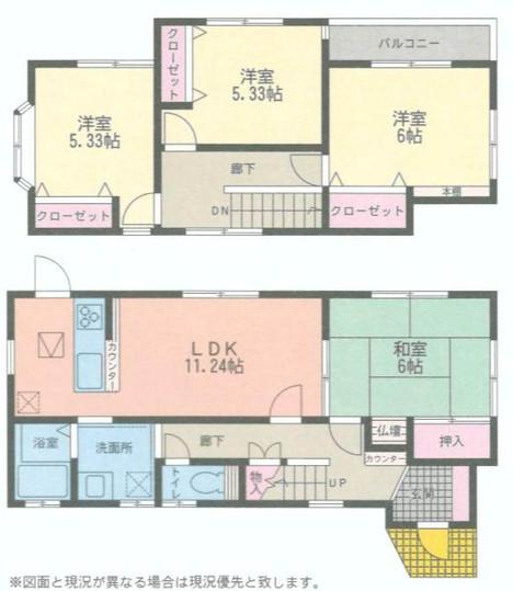 Floor plan. 14 million yen, 4LDK, Land area 100.18 sq m , Building area 86.47 sq m