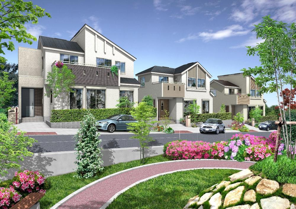 Cityscape Rendering. "Educational facilities within a 10-minute walk ・ convenience store ・ Supermarket ・ hospital ・ Financial institutions ・ Aligned park "is all, Living environment was also equipped with life convenience in a calm life. (Cityscape Rendering)