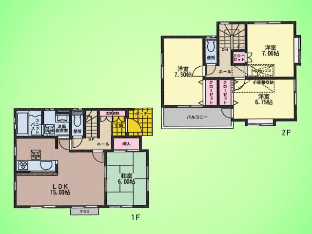 Floor plan. (Building 2), Price 31.5 million yen, 4LDK, Land area 100.89 sq m , Building area 99.78 sq m