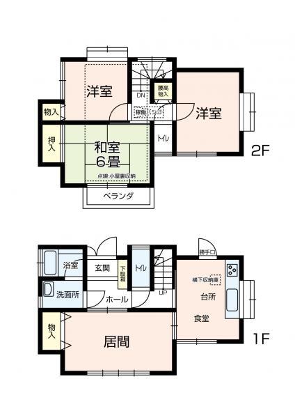 Floor plan. 15.8 million yen, 4DK, Land area 177.64 sq m , Is a floor plan of the building area 73.94 sq m 4DK. All rooms Cross Chokawa, lighting equipment, Fire alarm, And curtain rail installation. 