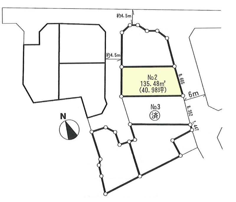 Compartment figure. Land price 19.6 million yen, Land area 135.48 sq m