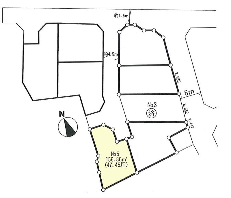 Compartment figure. Land price 21.5 million yen, Land area 156.86 sq m