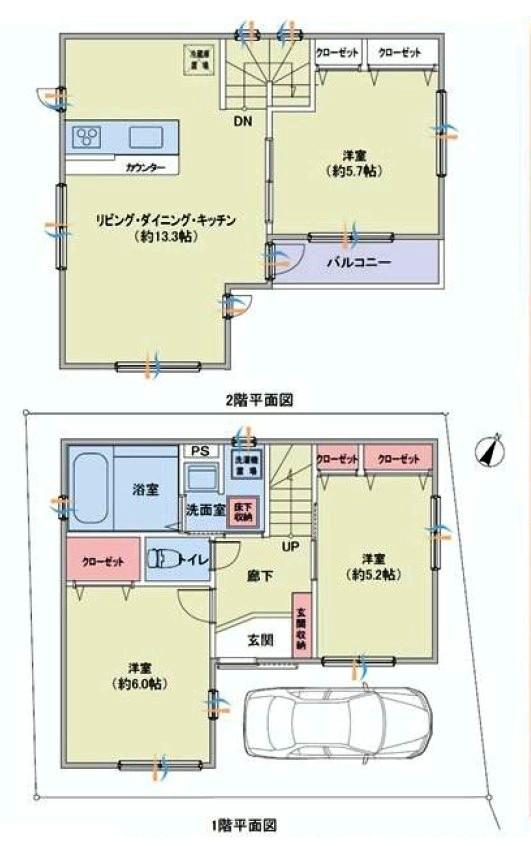 Floor plan. 25,800,000 yen, 3LDK, Land area 62.93 sq m , Building area 71.68 sq m