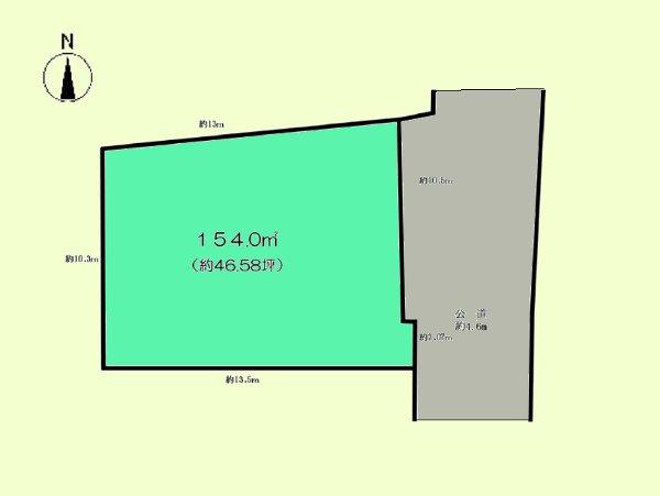 Compartment figure. Land price 14.5 million yen, Land area 154 sq m