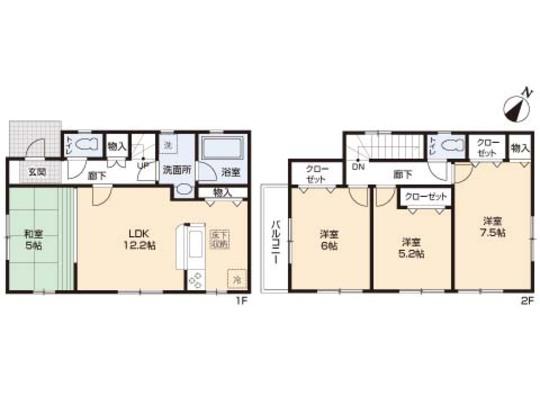 Floor plan. 23 million yen, 4LDK, Land area 100.28 sq m , Building area 84.24 sq m floor plan
