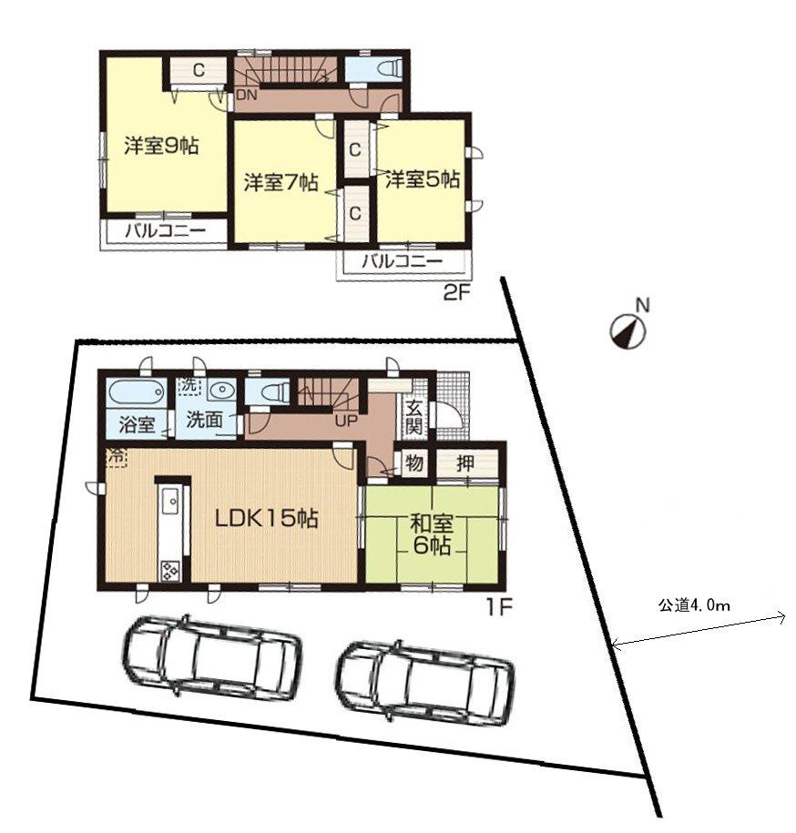 Floor plan. 33,800,000 yen, 4LDK, Land area 128.3 sq m , Building area 104.33 sq m