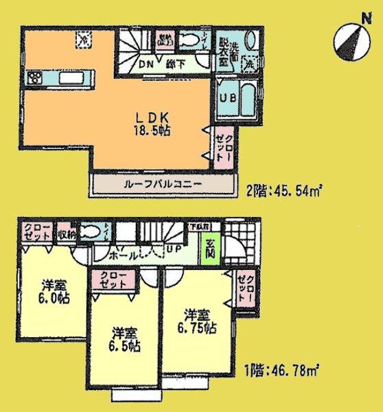 Floor plan. (8 Building), Price 28.8 million yen, 3LDK, Land area 110.11 sq m , Building area 92.32 sq m