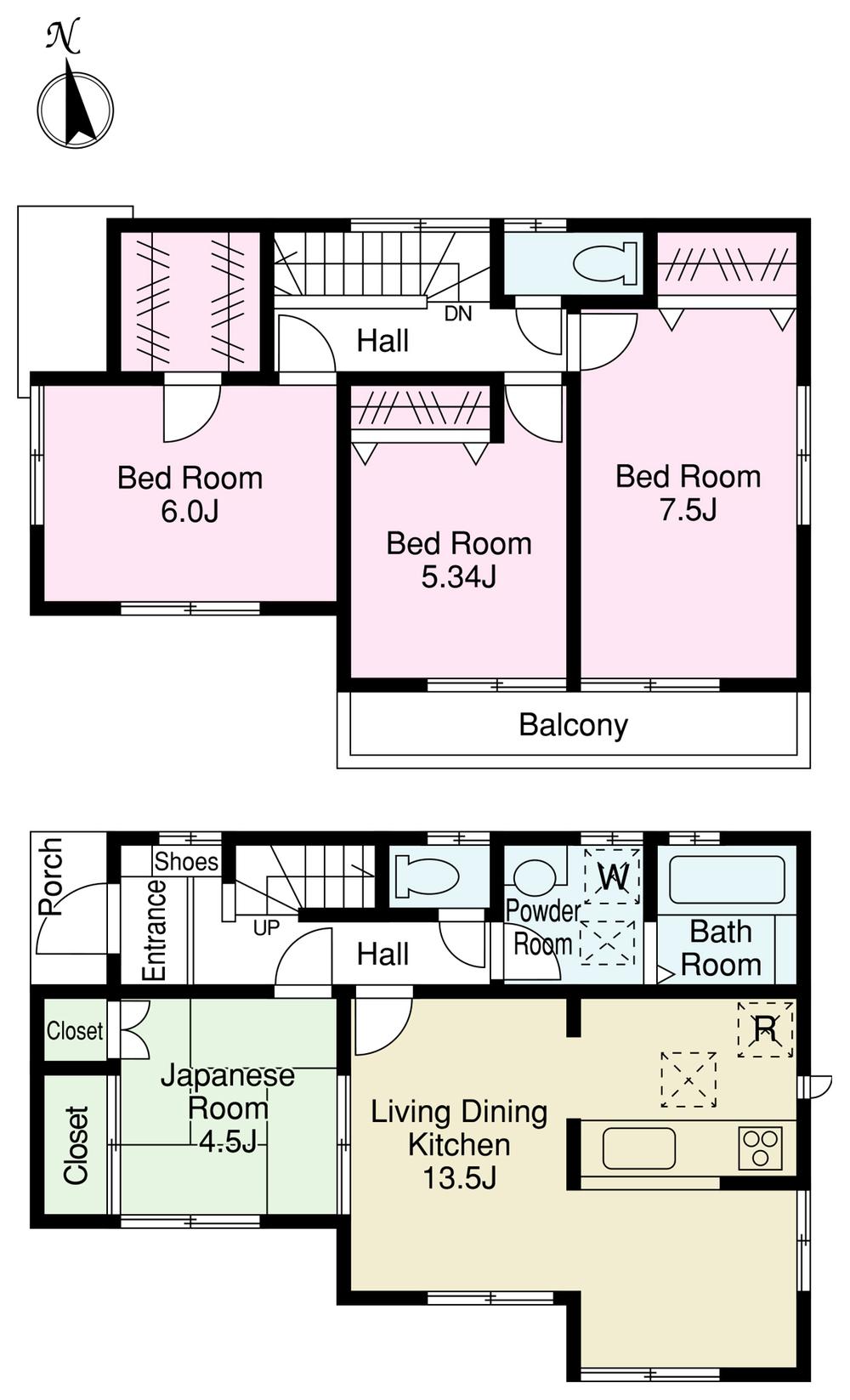 Floor plan. (1 Building), Price 24,800,000 yen, 4LDK+S, Land area 100.1 sq m , Building area 91.91 sq m